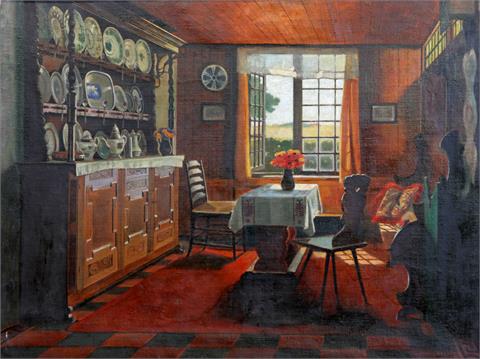 EICHSTAEDT, RUDOLPF (RUDOLF; 1857-1924): Holländisches Stubeninterieur mit geöffnetem Fenster, 19./20. Jh.,