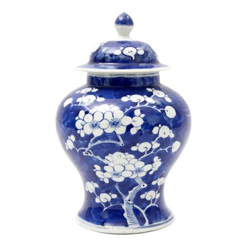Blau-weisses Deckelväschen. CHINA, Qing-Dynastie