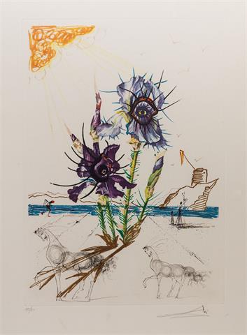 DALI, SALVADOR (1904-1989): 1 Bl. "Iris germanica cum ocellis italicis" aus der Serie "Surrealistic Flowers", 1972,