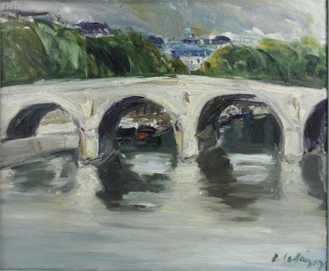 Bez. B. LUDWIG (?): Blick auf Pont Marie in Paris, 1967