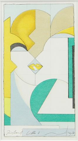 DÖRING, ADAM LUDE (geb. 1925): abstraktes Damenporträt, 1996,