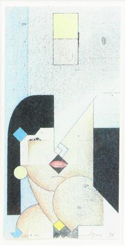DÖRING, ADAM LUDE (geb. 1925): abstraktes Damenporträt, 1995,