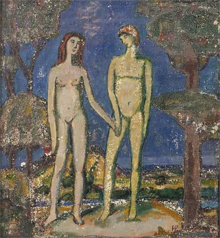 BRÜHLMANN, HANS (1878-1911): "Adam und Eva", 19. Jh.,