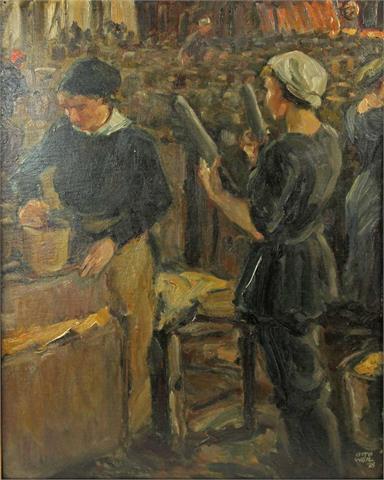 WEIL, OTTO (1884-1929): Arbeiterinnen in einer Fabrik, 1918.