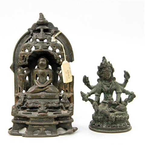 Zwei kleine Buddha-Bronzen. u.a. TIBET
