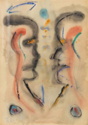 RING, THOMAS (1892-1983): Ohne Titel (zwei sich anschauende Personen),1960,
