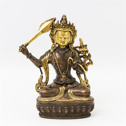 Bodhisattva Manjushrî aus Bronze. NEPAL, neuzeitlich