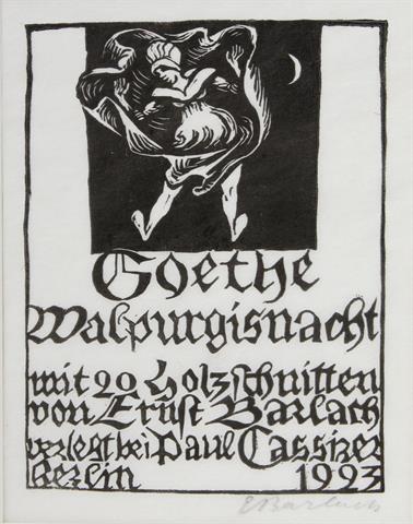 BARLACH, ERNST (1870-1938):  Titelblatt "Goethe Walpurgisnacht",