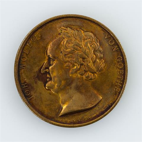 Bronzemedaille 1826 von Loos + König auf Johann Wolfgang v. Goethe,