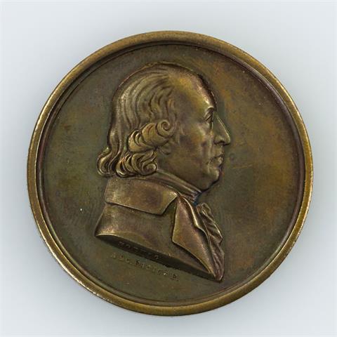Bronzemedaille 1850 von A. Facius auf die Enthüllung des Herder-Denkmals. Brustbild Herder nach rechts / 6 Zeilen Schrift.