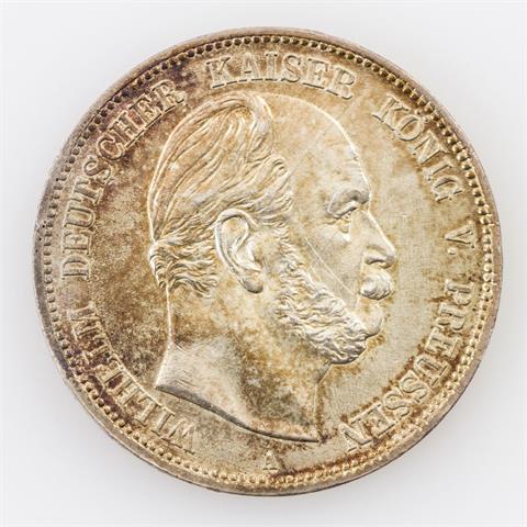 Preußen - 5 Mark 1876/A, Wilhelm I., J. 97, vz-stgl,