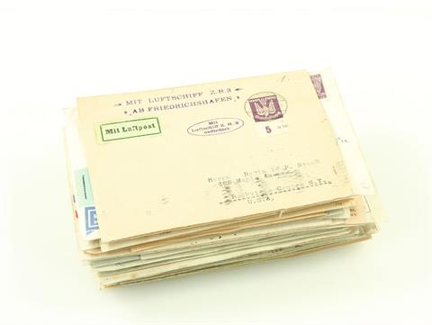 Interessanter Posten Briefe und Karten, dabei 42 Zeppelinbelege.