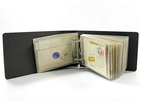 Briefmarken - Ordner mit Briefen/Karten Österreich ab Monarchie bis 2. Rebublik mit Zensur, Auslandspost, "Gebühr bezahlt",