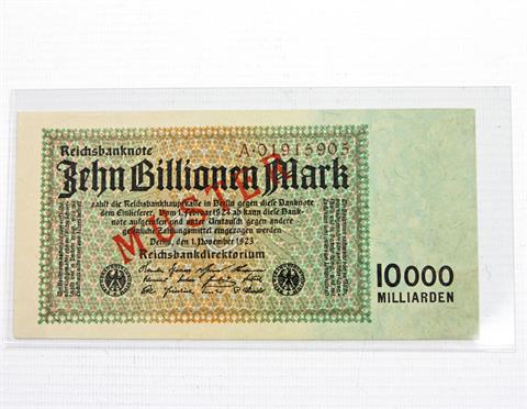 Dt. Reich, Weimarer Republik - 10 Billionen Mark, MUSTER,