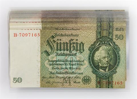 Dt. Reich, Drittes Reich - Konvolut von 30 x 50 Reichsmark, 30. März 1933,