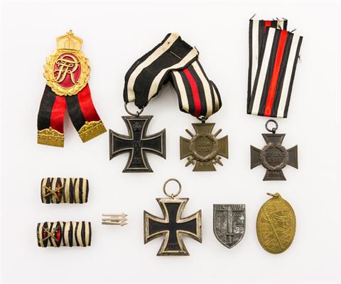 Kaiserreich/III. Reich - Konvolut Auszeichnungen, dabei u.a. EK 2. Klasse 1914 und Weiteres,