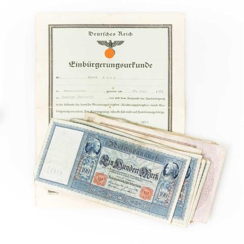 III. Reich - Einbürgerungsurkunde, ausgestellt am 26. Juli 1944,