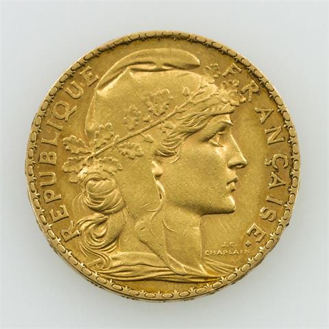 Frankreich/GOLD - 20 Francs 1904, Gallischer Hahn,