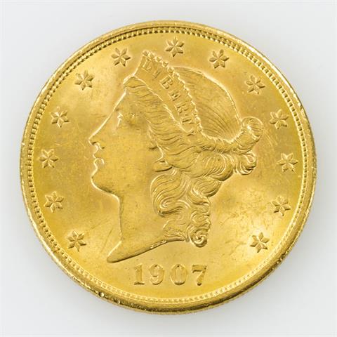 USA - 20 Dollar Liberty Head, 1907,