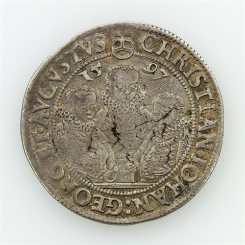 Sachsen - 1/4 Reichstaler 1597, Christian II., Johann Georg I. und August,