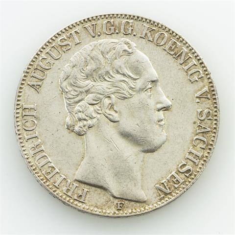 Sachsen - 1 Vereinsdoppeltaler 1854/F, Friedrich August II.,