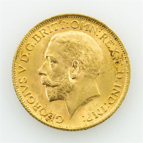 GB - 1 Souvereign 1913, George V., GOLD,