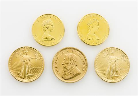 GOLD! - 5 Unzen in Form von 5 Münzen: