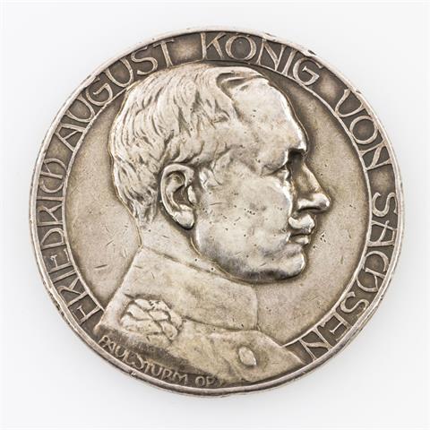 Sachsen - Silberne Verdienstmedaille o. J. (v. Paul Sturm), Friedrich August III., Sächsische Geflügelzüchtervereine,