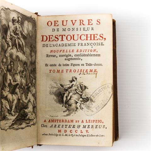 Historisches Buch, 18.Jh. - Philippe Nericault Destouches, Oeuvres de Monsieur de Destouches, de l'Academie francoise. Nouvelle