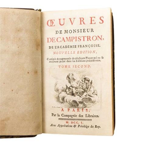Historisches Buch, 18.Jh. - Jean G. de Campistron, Oeuvres de Monsieur de Campistron, de l'Academie francoise,
