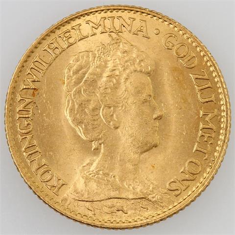Niederlande/GOLD - 10 Gulden 1917, Wilhelminna,