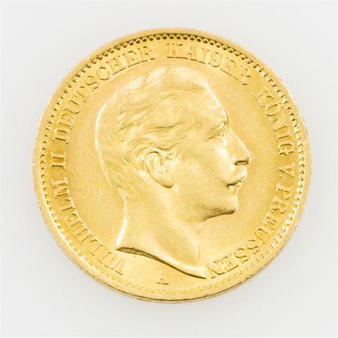 Preussen/GOLD - 20 Mark 1910/A, Wilhelm II.,