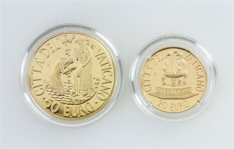 Vatikan/GOLD - 1 x 50 Euro 2005 und 1 x 20 Euro 2005, Gold .917,