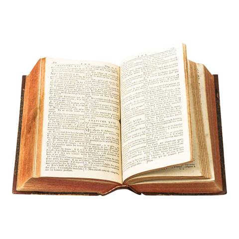 Bibel, 19.Jh. - La sainte bible, qui contient le vieux et le nouveau testament. Revu et corrigè sur le texte original,