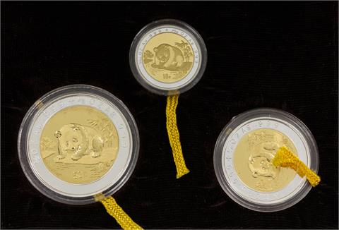 China/Bimetall GOLD und SILBER - 50 Yuan 1995 1/2 Unze Au, 1/5 Unze Ag,