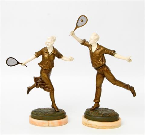 OMERTH, GEORGE (gearbeitet 1895-1925) "Zwei Tennisspieler",