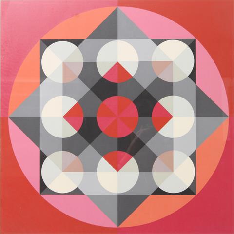 WAGNER, ROLF (1914-2003) : abstrakte Komposition in Rot, 1971,