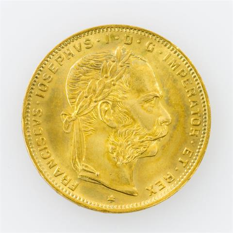 Österreich/GOLD - 8 Fl 1892/NP, Franz Joseph I., ss-vz.,