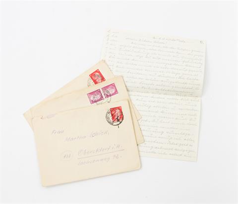Privatkorrespondenz kurz vor Ende des 2.WK - 3 private Briefe der Eheleute Martha und Otto Schick.