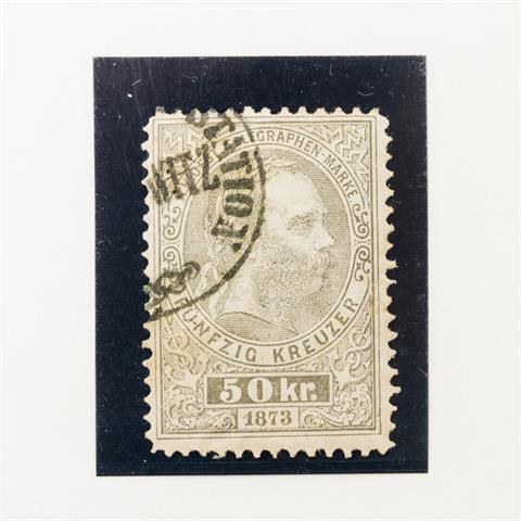 Österr./ Telegraphenmarke - 1873,  Kreuzer grau,