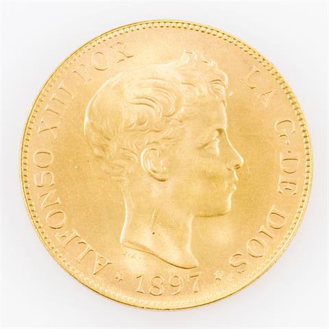 Spanien/Gold - 100 Pesetas 1897 (NP 1962), Alfonso XIII.,