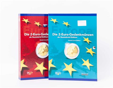 2 Faltordner der Thematik "2-Euro-Gedenkmünzen als Numisbrief-Edition" -