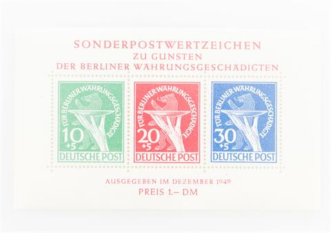 Berlin - 1949, Währungsgeschädigten Blockausgabe,
