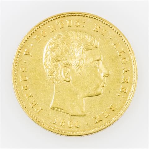 Portugal/Gold - 5000 Reis 1860, Peter V.,