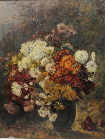 PETERS, ANNA (1843-1926): Blumenstillleben mit Chrysanthemen, 19./20. Jh.,