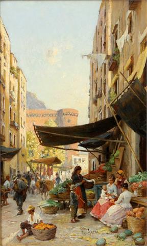 AERNI, FRANZ THEODOR (1853-1918): Marktgeschehen in Rom,