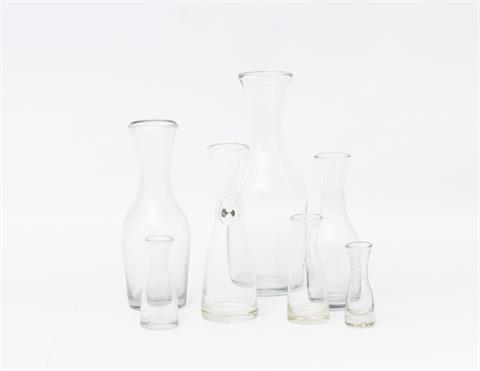 7 gläserne Karaffen (40 ml - 1 l) -