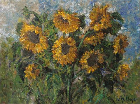 UNGER, WOLFGANG HEINZ (geb. 1929 Halle), "Sonnenblumen",