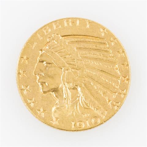 USA/GOLD - 5 Dollars 1910 Indian Head,