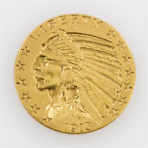 USA - 5 Dollars 1913, Indian Head,
